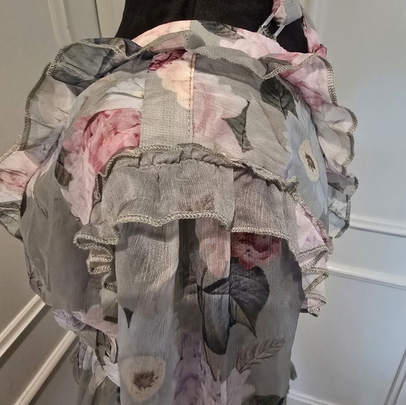 NWT Floral Lace-Up Ruffle Dress - Picture 7 of 10